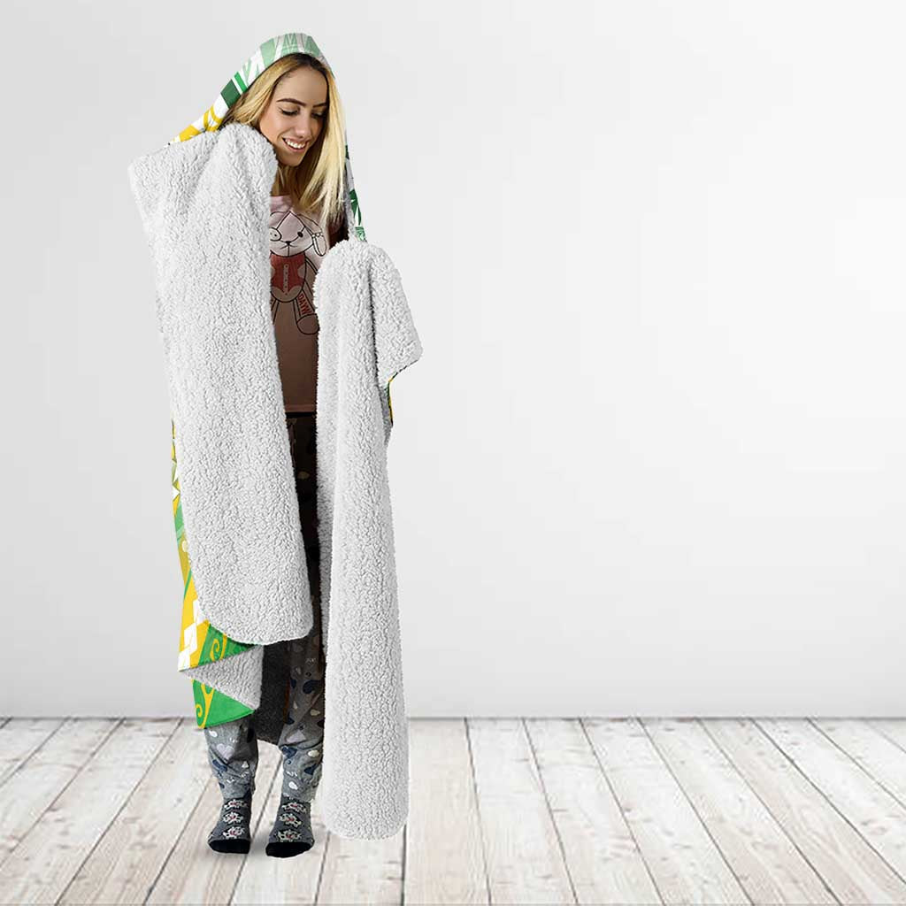 Cook Islands Rugby Hooded Blanket Unique Style White Version - Polynesian Pride