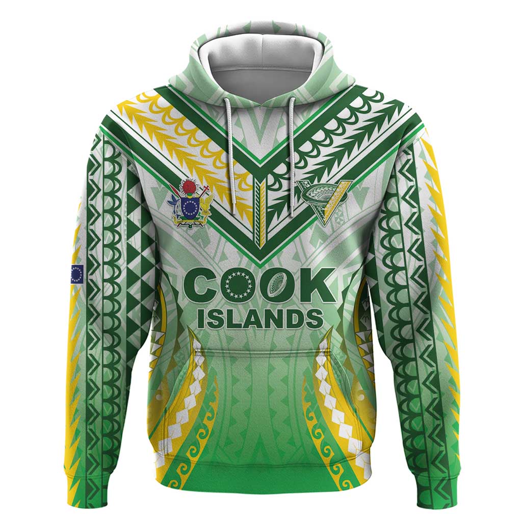 Custom Cook Islands Rugby Hoodie Unique Style White Version - Polynesian Pride