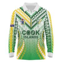Custom Cook Islands Rugby Long Sleeve Polo Shirt Unique Style White Version LT05 White - Polynesian Pride
