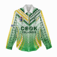Custom Cook Islands Rugby Women Casual Shirt Unique Style White Version LT05 - Polynesian Pride