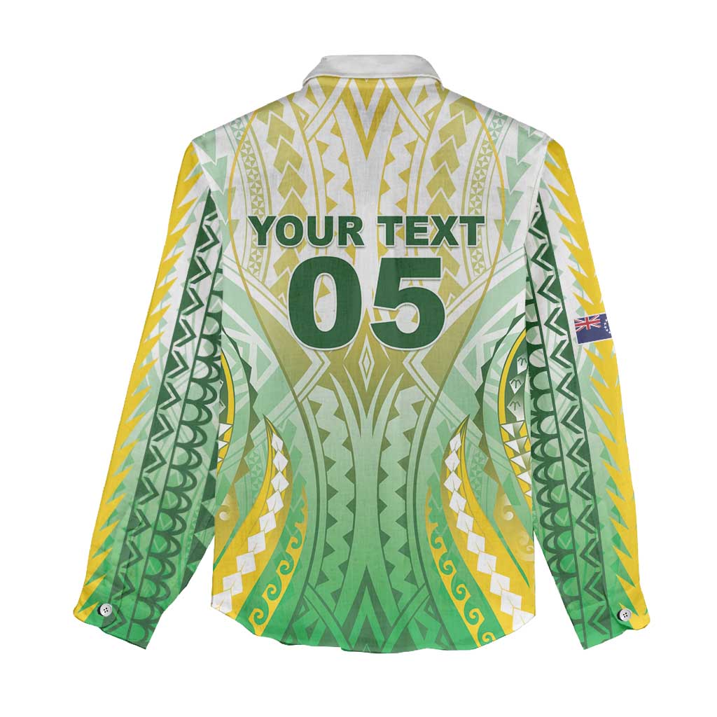 Custom Cook Islands Rugby Women Casual Shirt Unique Style White Version LT05 - Polynesian Pride