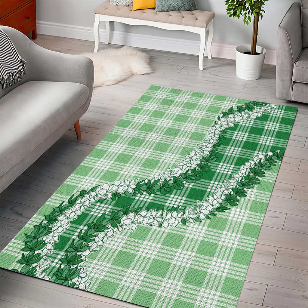Green Hawaii Palaka Area Rug Hawaiian Honohono Lei