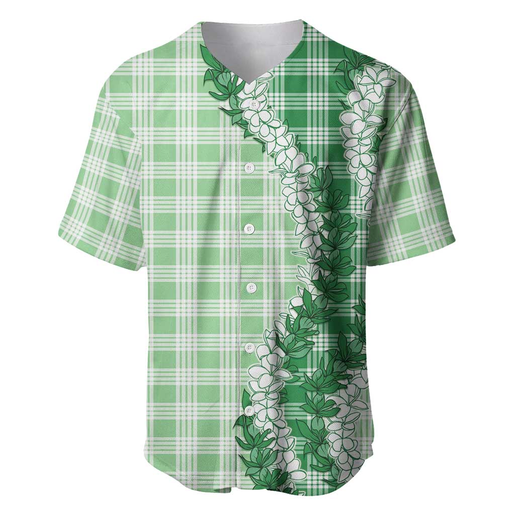 Green Hawaii Palaka Baseball Jersey Hawaiian Honohono Lei