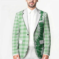 Green Hawaii Palaka Blazer Hawaiian Honohono Lei