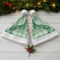 Green Hawaii Palaka Christmas Santa Hat Hawaiian Honohono Lei LT05 - Polynesian Pride