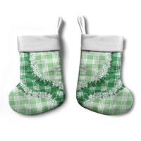 Green Hawaii Palaka Christmas Stocking Hawaiian Honohono Lei LT05 - Polynesian Pride