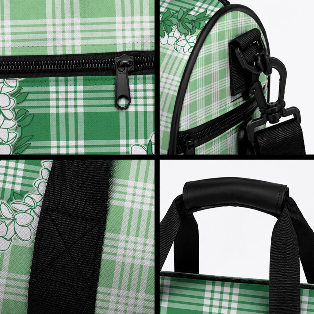 Green Hawaii Palaka Duffle Bag Hawaiian Honohono Lei