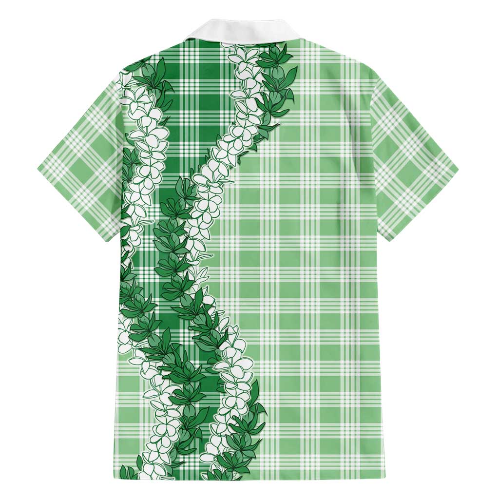 Green Hawaii Palaka Family Matching Puletasi and Hawaiian Shirt Hawaiian Honohono Lei LT05 - Polynesian Pride