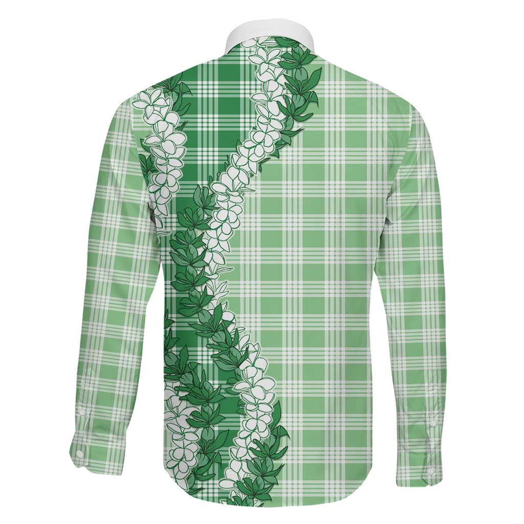 Green Hawaii Palaka Family Matching Summer Maxi Dress and Hawaiian Shirt Hawaiian Honohono Lei LT05 - Polynesian Pride