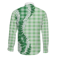 Green Hawaii Palaka Family Matching Summer Maxi Dress and Hawaiian Shirt Hawaiian Honohono Lei LT05 - Polynesian Pride
