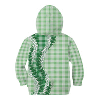 Green Hawaii Palaka Kid Hoodie Hawaiian Honohono Lei