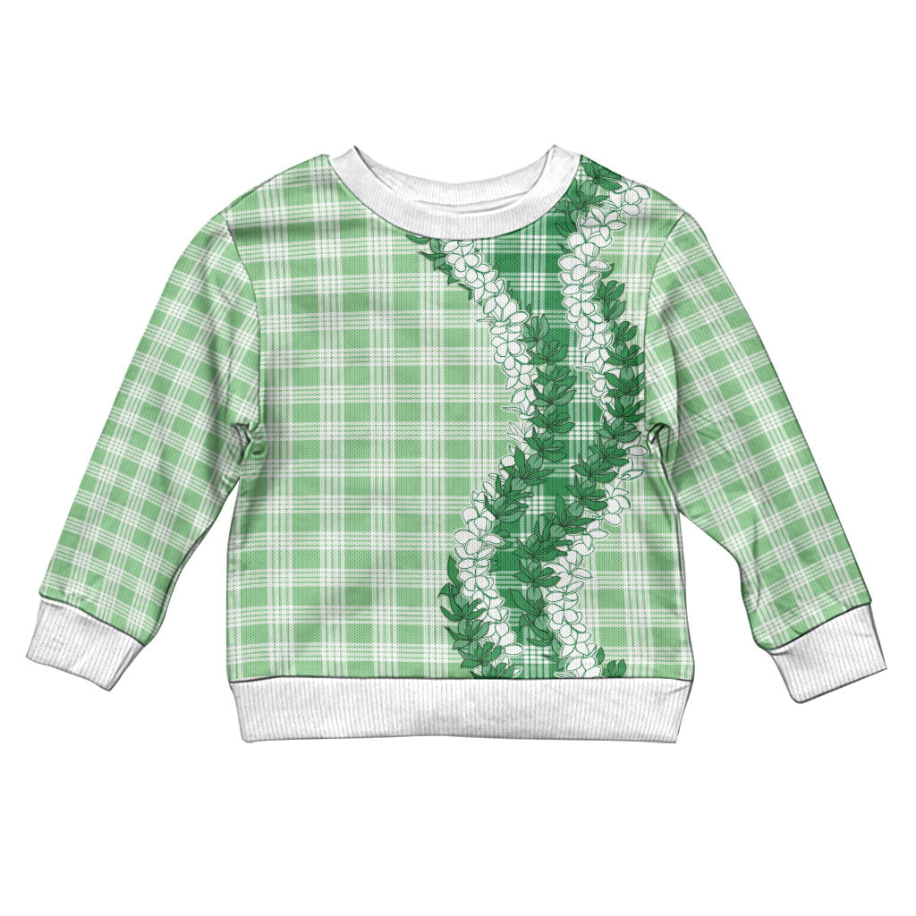 Green Hawaii Palaka Kid Ugly Christmas Sweater Hawaiian Honohono Lei LT05 Kid Green - Polynesian Pride