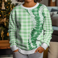 Green Hawaii Palaka Kid Ugly Christmas Sweater Hawaiian Honohono Lei LT05 - Polynesian Pride