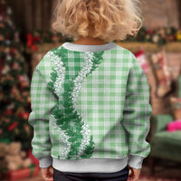 Green Hawaii Palaka Kid Ugly Christmas Sweater Hawaiian Honohono Lei LT05 - Polynesian Pride
