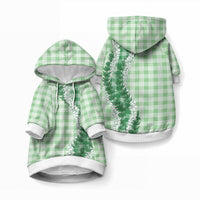 Green Hawaii Palaka Pet Hoodie Hawaiian Honohono Lei