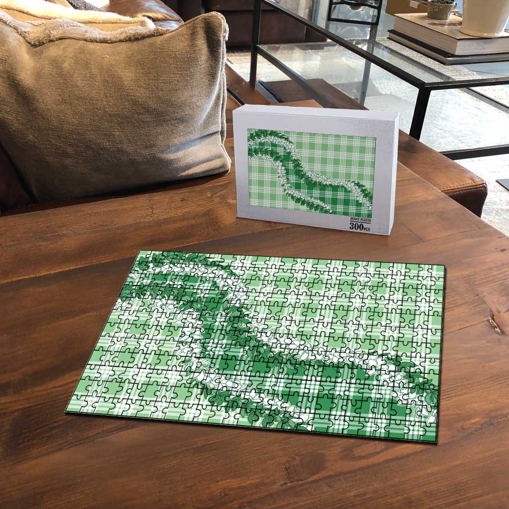 Green Hawaii Palaka Puzzle Hawaiian Honohono Lei