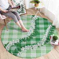 Green Hawaii Palaka Round Carpet Hawaiian Honohono Lei