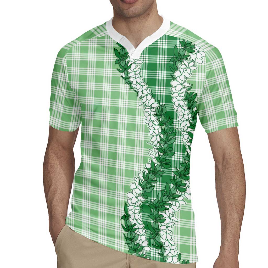 Green Hawaii Palaka Rugby Jersey Hawaiian Honohono Lei