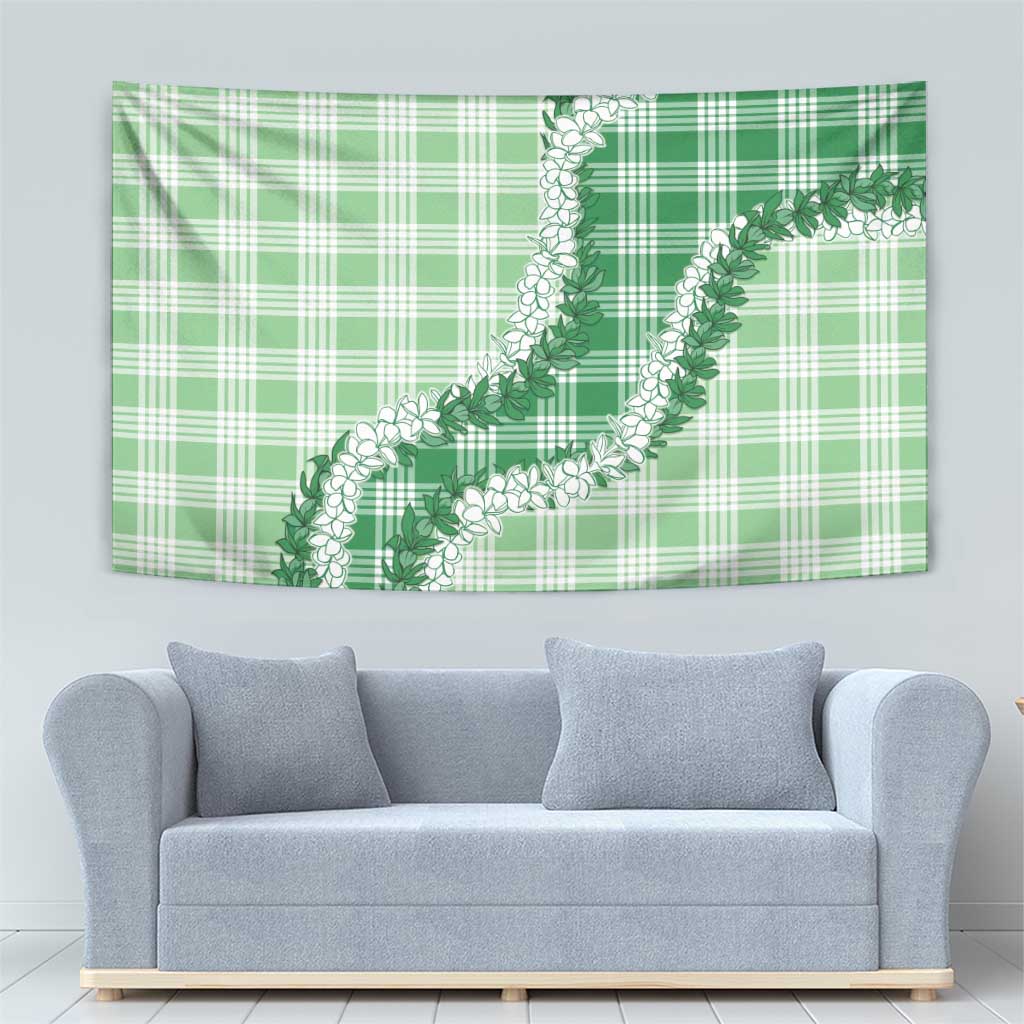 Green Hawaii Palaka Tapestry Hawaiian Honohono Lei