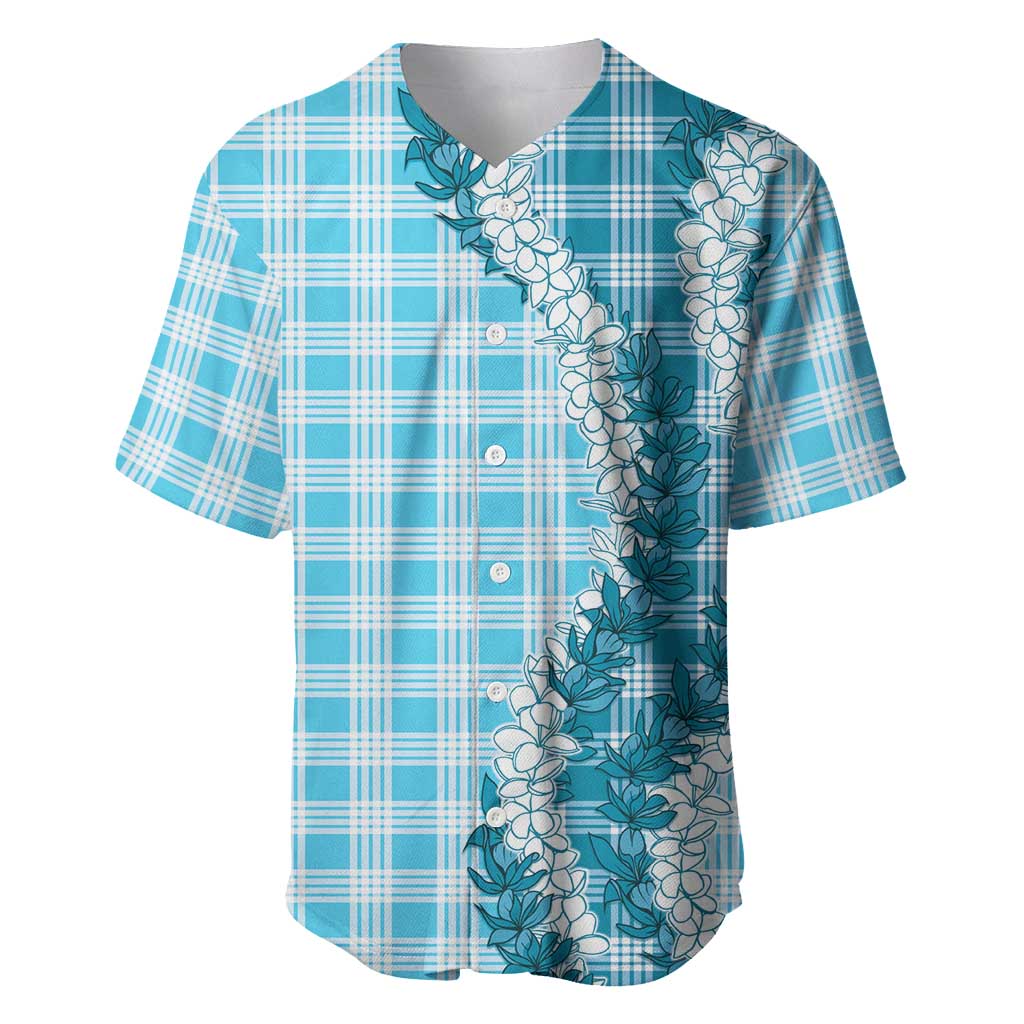 Blue Hawaii Palaka Baseball Jersey Hawaiian Honohono Lei