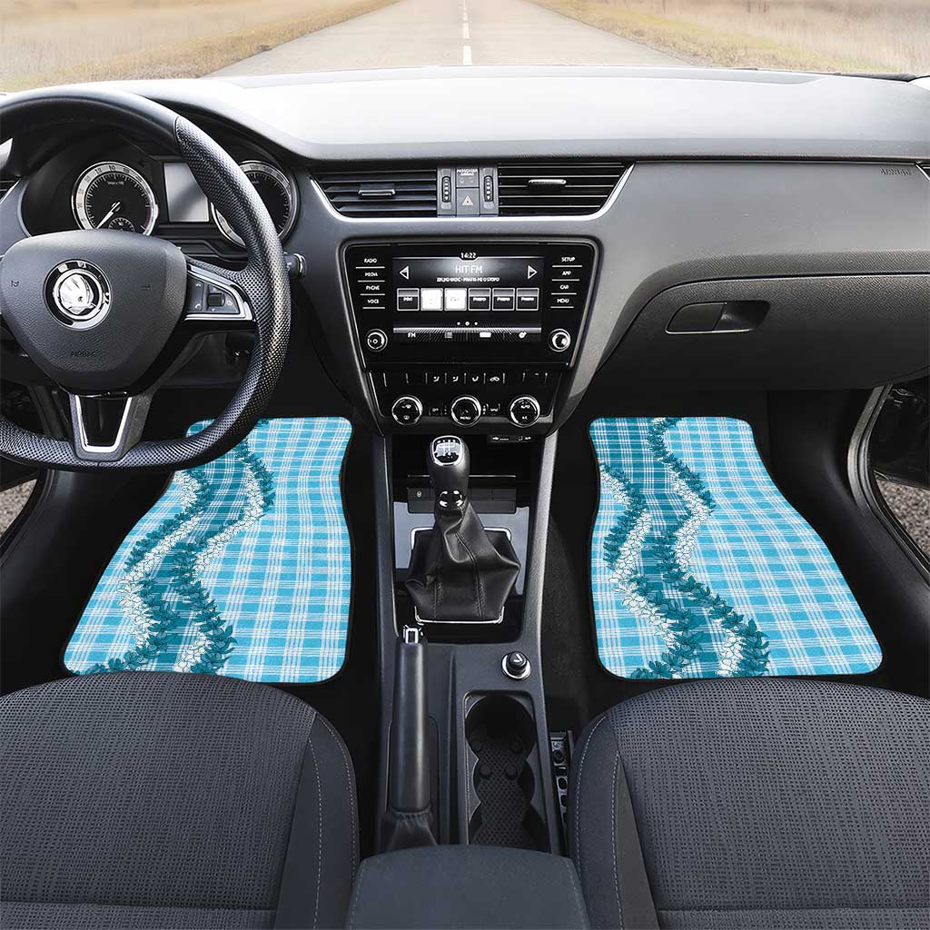 Blue Hawaii Palaka Car Mats Hawaiian Honohono Lei