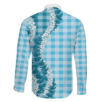 Blue Hawaii Palaka Family Matching Mermaid Dress and Hawaiian Shirt Hawaiian Honohono Lei LT05 - Polynesian Pride
