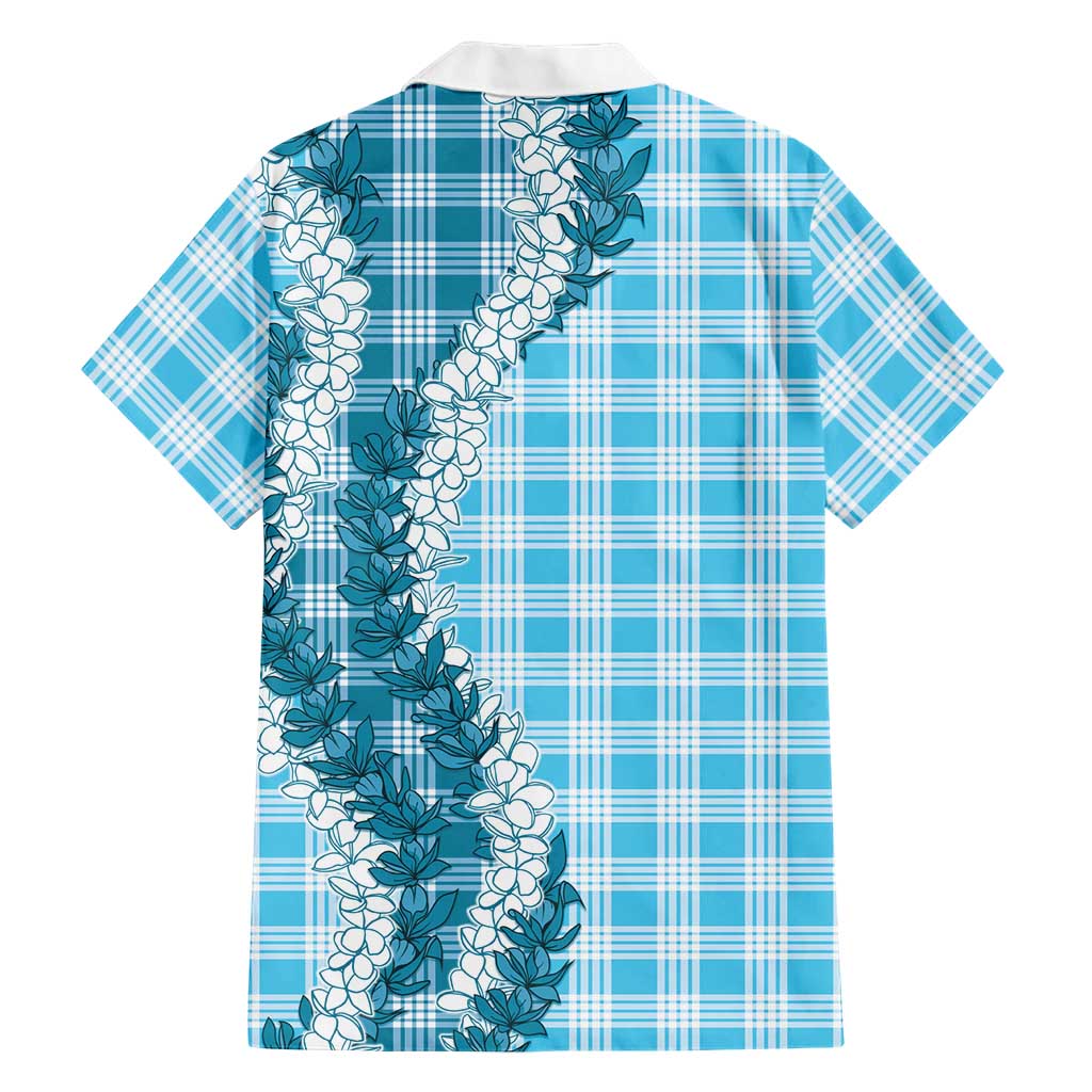 Blue Hawaii Palaka Family Matching Puletasi and Hawaiian Shirt Hawaiian Honohono Lei LT05 - Polynesian Pride