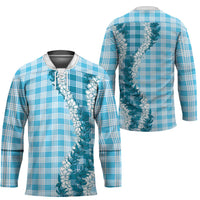 Blue Hawaii Palaka Hockey Jersey Hawaiian Honohono Lei
