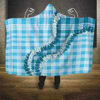 Blue Hawaii Palaka Hooded Blanket Hawaiian Honohono Lei