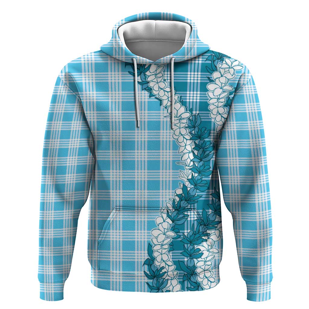 Blue Hawaii Palaka Hoodie Hawaiian Honohono Lei LT05 Pullover Hoodie Blue - Polynesian Pride
