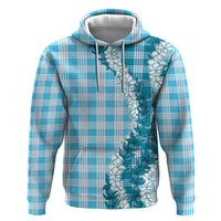 Blue Hawaii Palaka Hoodie Hawaiian Honohono Lei LT05 Pullover Hoodie Blue - Polynesian Pride