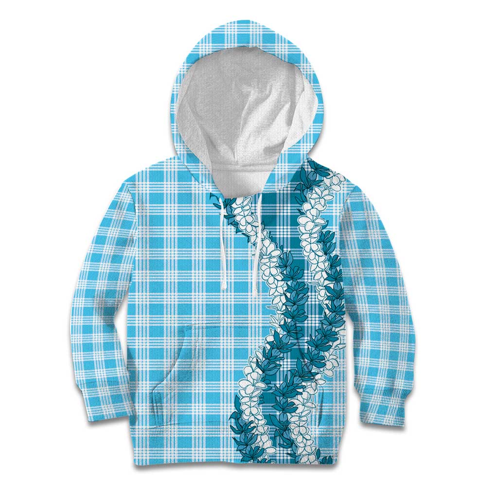 Blue Hawaii Palaka Kid Hoodie Hawaiian Honohono Lei LT05 Hoodie Blue - Polynesian Pride