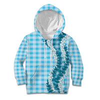 Blue Hawaii Palaka Kid Hoodie Hawaiian Honohono Lei LT05 Hoodie Blue - Polynesian Pride