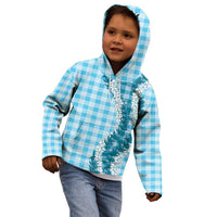 Blue Hawaii Palaka Kid Hoodie Hawaiian Honohono Lei LT05 - Polynesian Pride
