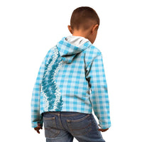 Blue Hawaii Palaka Kid Hoodie Hawaiian Honohono Lei LT05 - Polynesian Pride