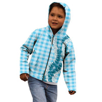 Blue Hawaii Palaka Kid Hoodie Hawaiian Honohono Lei LT05 - Polynesian Pride