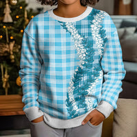 Blue Hawaii Palaka Kid Ugly Christmas Sweater Hawaiian Honohono Lei LT05 - Polynesian Pride