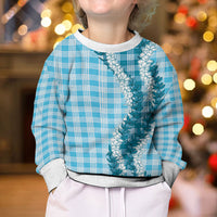 Blue Hawaii Palaka Kid Ugly Christmas Sweater Hawaiian Honohono Lei LT05 - Polynesian Pride