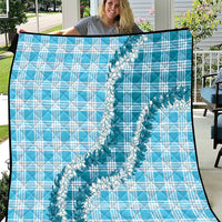 Blue Hawaii Palaka Quilt Hawaiian Honohono Lei
