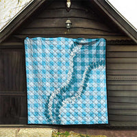 Blue Hawaii Palaka Quilt Hawaiian Honohono Lei