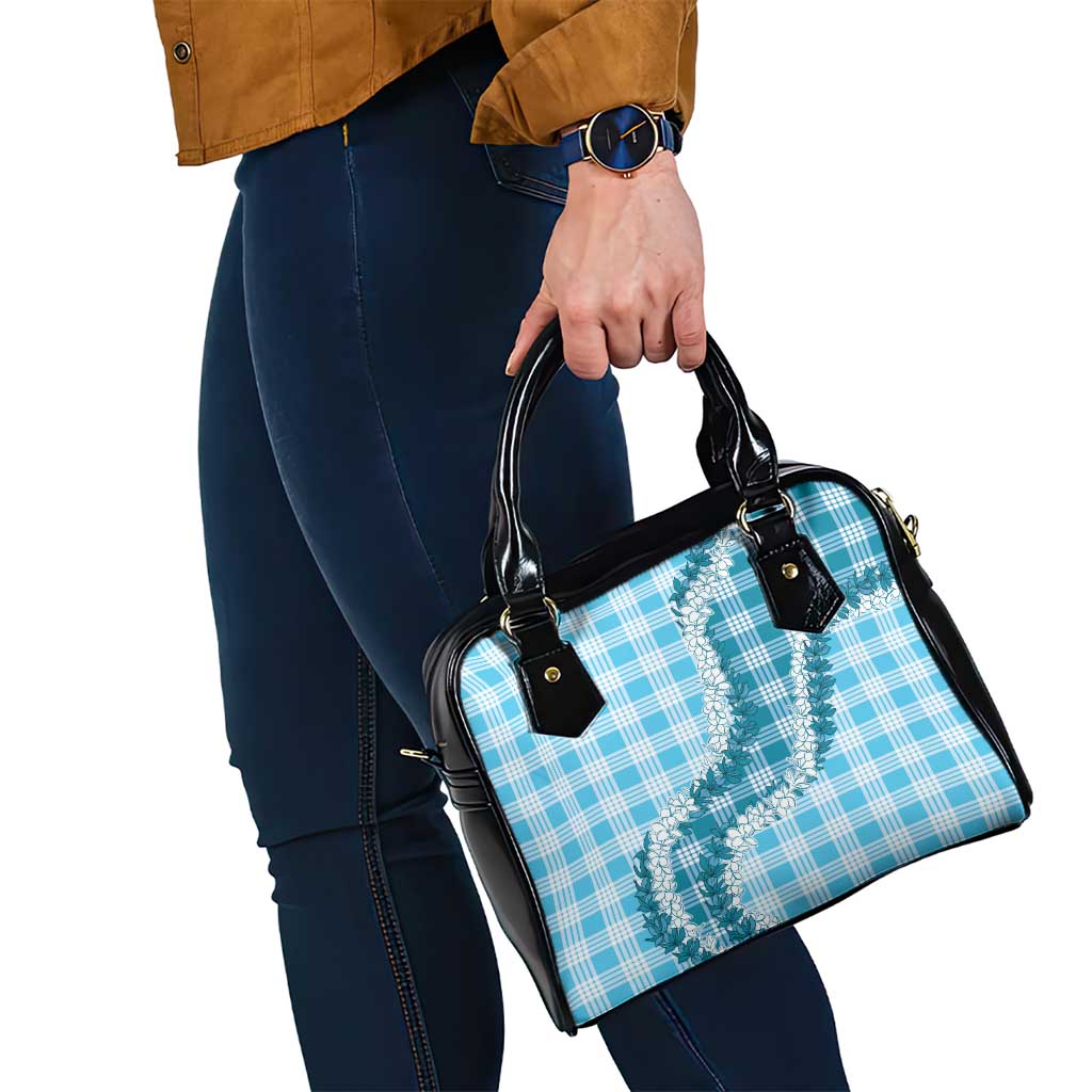 Blue Hawaii Palaka Shoulder Handbag Hawaiian Honohono Lei