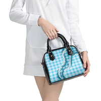 Blue Hawaii Palaka Shoulder Handbag Hawaiian Honohono Lei
