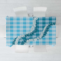 Blue Hawaii Palaka Tablecloth Hawaiian Honohono Lei