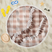 Beige Hawaii Palaka Beach Blanket Hawaiian Honohono Lei