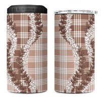 Beige Hawaii Palaka 4 in 1 Can Cooler Tumbler Hawaiian Honohono Lei LT05 One Size: 16 oz Beige - Polynesian Pride