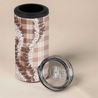Beige Hawaii Palaka 4 in 1 Can Cooler Tumbler Hawaiian Honohono Lei LT05 - Polynesian Pride