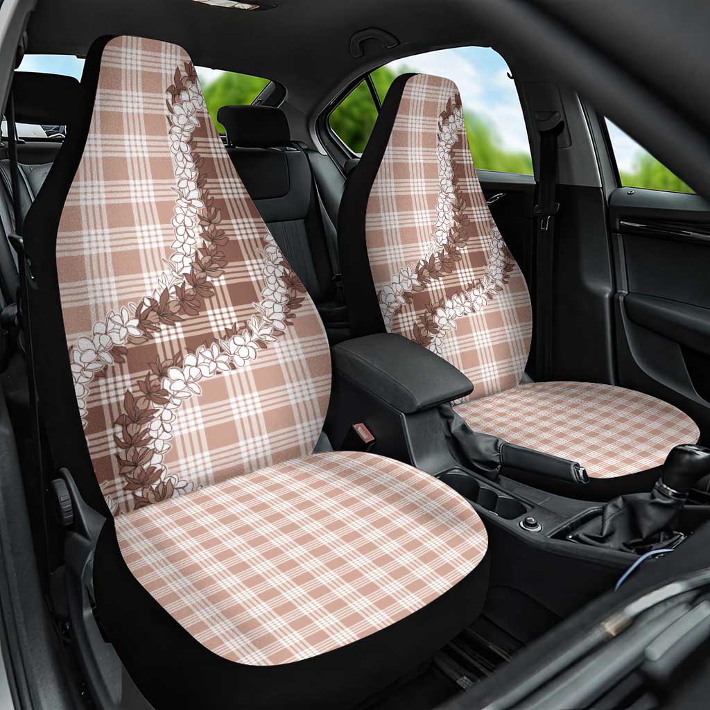 Beige Hawaii Palaka Car Seat Cover Hawaiian Honohono Lei