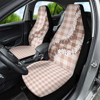 Beige Hawaii Palaka Car Seat Cover Hawaiian Honohono Lei