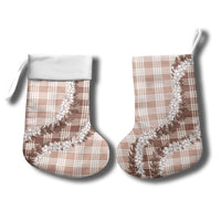Beige Hawaii Palaka Christmas Stocking Hawaiian Honohono Lei LT05 - Polynesian Pride