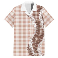 Beige Hawaii Palaka Family Matching Off Shoulder Maxi Dress and Hawaiian Shirt Hawaiian Honohono Lei LT05 Dad's Shirt - Short Sleeve Beige - Polynesian Pride